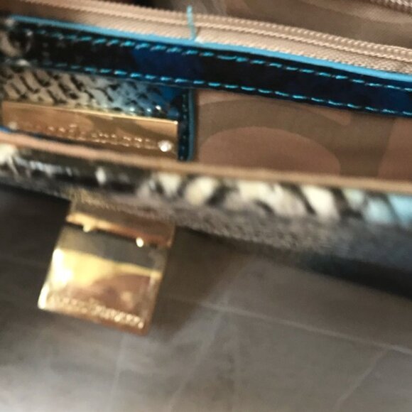 Roccobarocco NEW Clutch Bag Animal Snake Print Large Shoulder Purse Logo Vegan - Picture 6 of 16